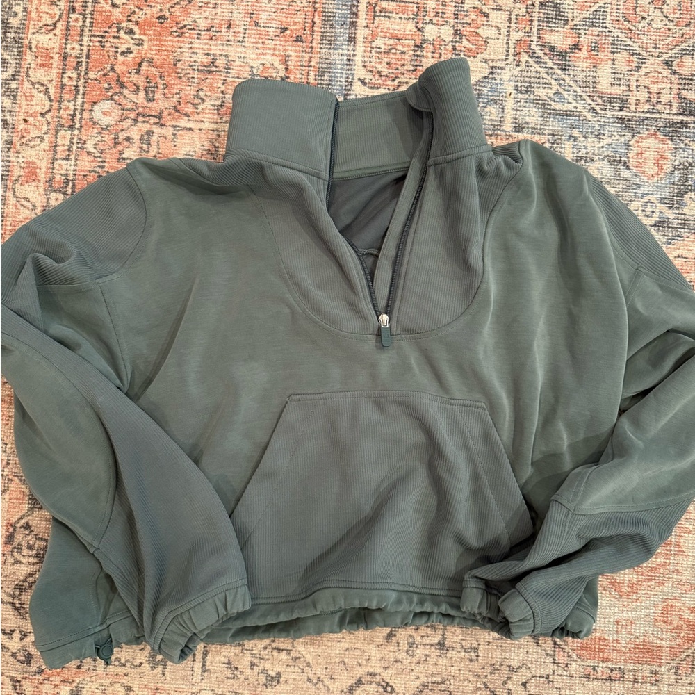 Women's Green Half-Zip Sweater